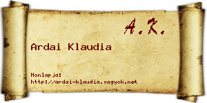 Ardai Klaudia névjegykártya
