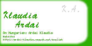 klaudia ardai business card